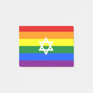 Gay Jewish Pride Flag Post-it Klebezettel