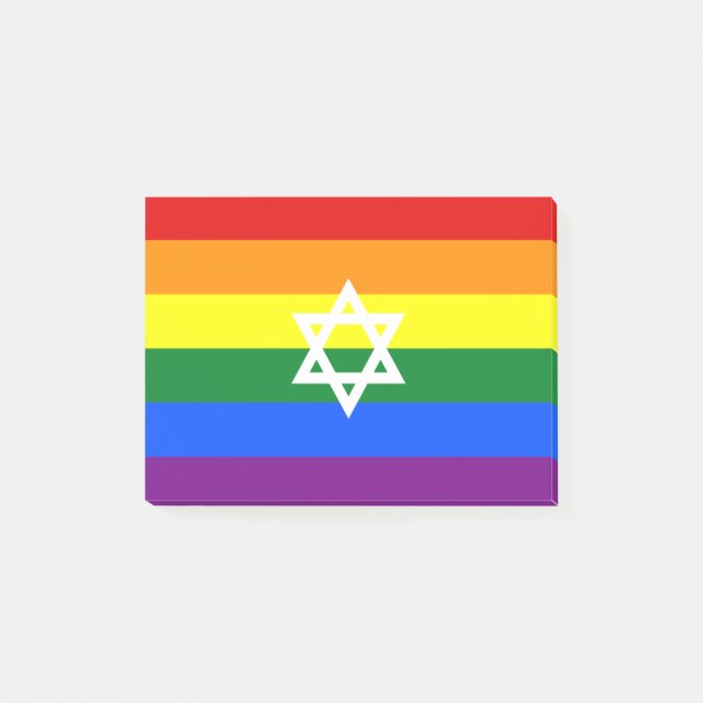 Gay Jewish Pride Flag Post-it Klebezettel (Vorderseite)