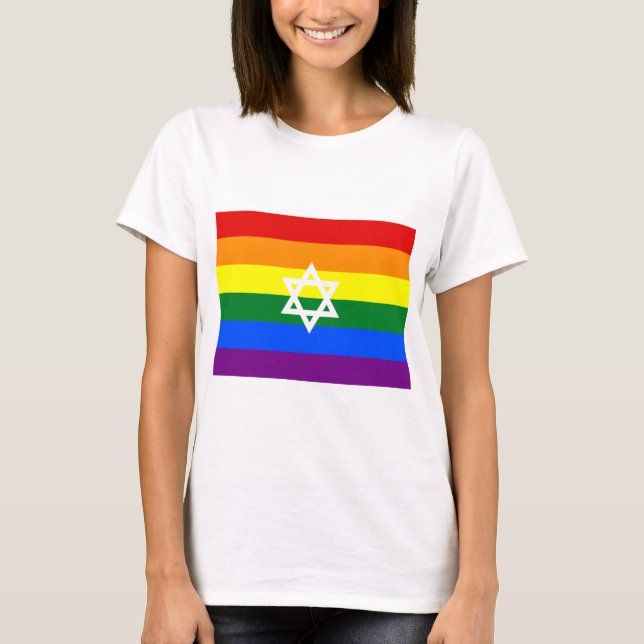 Gay Jewish Pride Flag T-Shirt (Vorderseite)