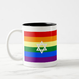 Gay Jewish Pride Flag Zweifarbige Tasse