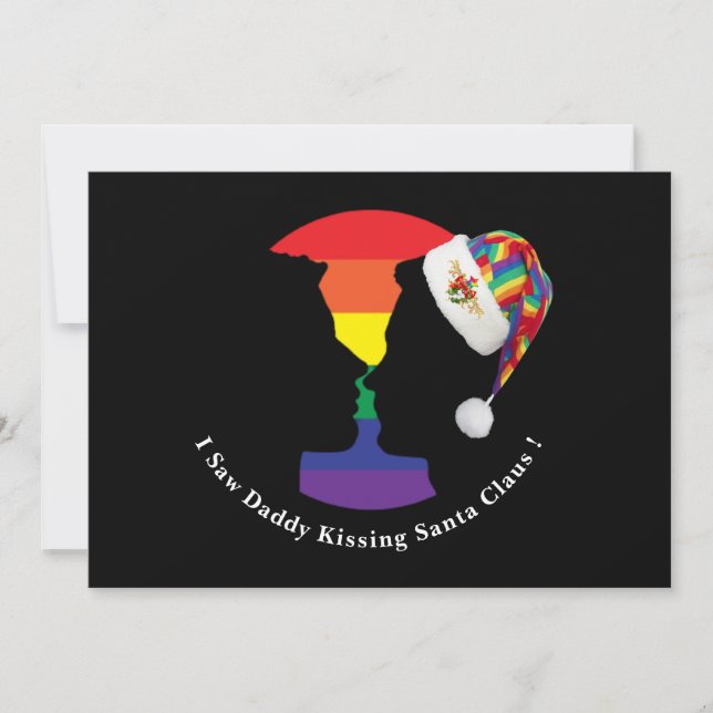 Gay Kiss Christmas Card Feiertagskarte (Vorderseite)