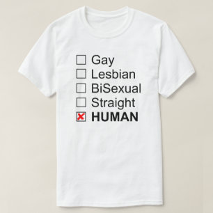 Gay Lesbian BiSexual Straight Human No Labels T T-Shirt