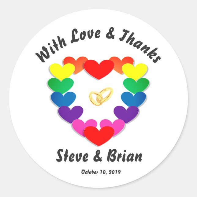Gay Lesbian Custom Wedding Favor Round Stickers (Vorderseite)