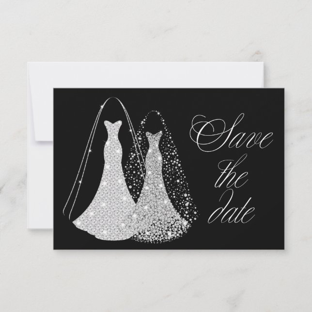 Gay Lesbian Elegant Save the Date (Vorderseite)