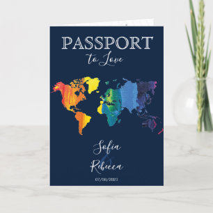 Gay Lesbian Hochzeit in Urlaubsort Rainbow Weltkar Einladung