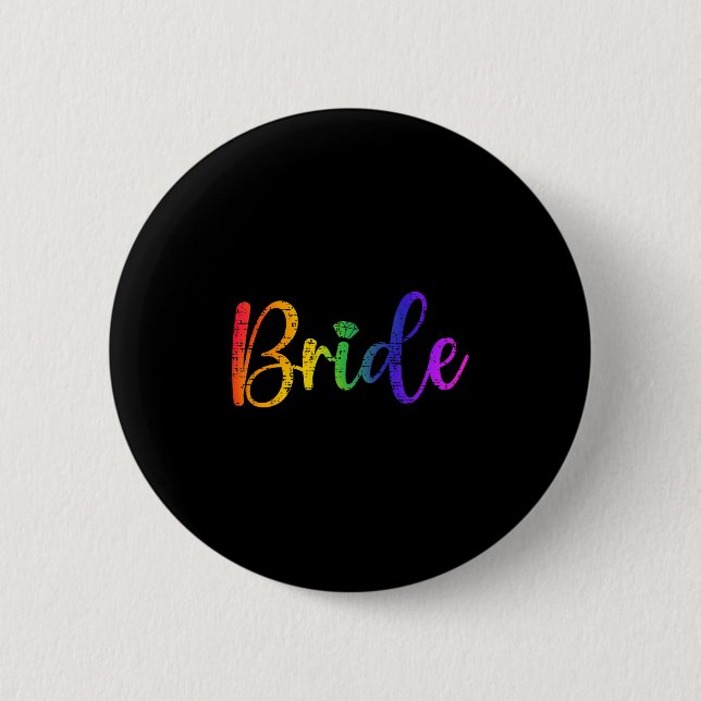 Gay Lesbian Lgbt Wedding Party Bridge T-Shirt Bach Button (Vorderseite)