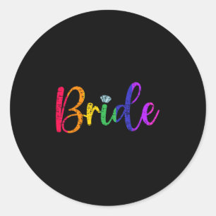 Gay Lesbian Lgbt Wedding Party Bridge T-Shirt Bach Runder Aufkleber