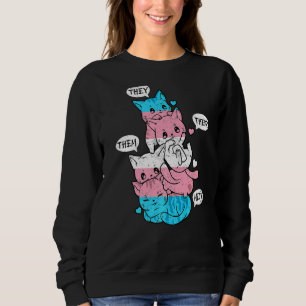 Gay Lesbian Pride Cat Lgbt Cats Pile Transgender Sweatshirt
