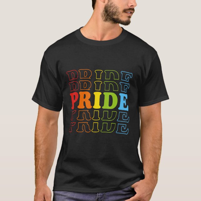 Gay Lesbian Pride Rainbow Flag LGBT Happy Pride Mo T-Shirt (Vorderseite)