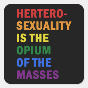 Gay Lesbian Pride Vintag Rainbow LGBT Liebe Quadratischer Aufkleber