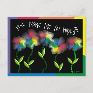 Gay Lesbian Rainbow-Blume Postkarte