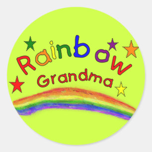 Gay Lesbian "Rainbow Grandma" Runder Aufkleber