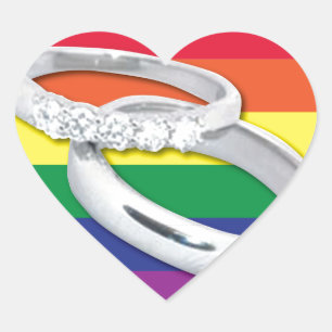 Gay Lesbian Wedding Herz-Aufkleber