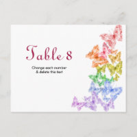 Gay Lesbian Wedding Table Cards Nummern Postkarte