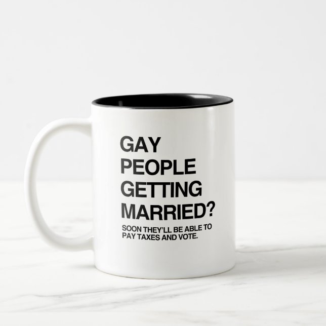 GAY LEUTE HEIRATEN ZWEIFARBIGE TASSE (Links)