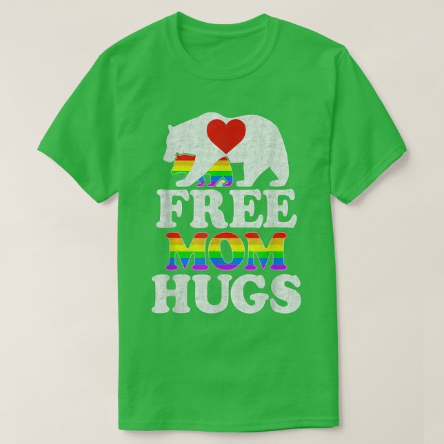 Gay LGBT Pride Mama Bear für Frauenfreie Mama Hugs T-Shirt (Design vorne)