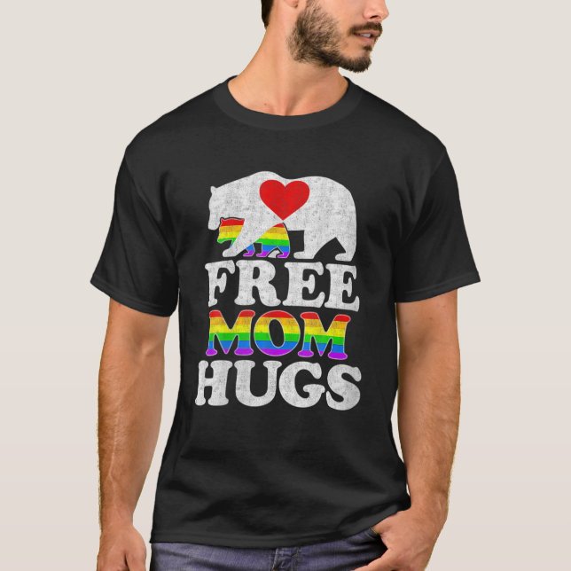 Gay LGBT Pride Mama Bear für Frauenfreie Mama Hugs T-Shirt (Vorderseite)