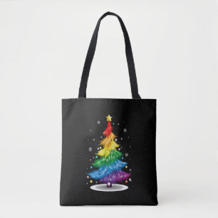 Gay LGBT Pride Rainbow Christmas Tree Merry Xmas