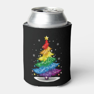 Gay LGBT Pride Rainbow Christmas Tree Merry Xmas Dosenkühler