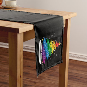 Gay LGBT Pride Rainbow Christmas Tree Merry Xmas Kurzer Tischläufer