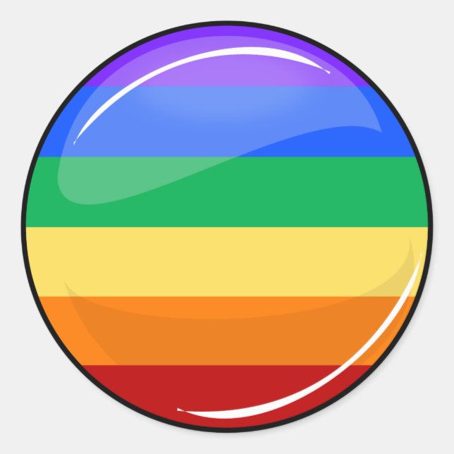 Gay Lgbt Pride Round Rainbow Flag Runder Aufkleber (Vorderseite)