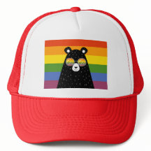 Gay LGBT Rainbow Pride Bear in Brille
