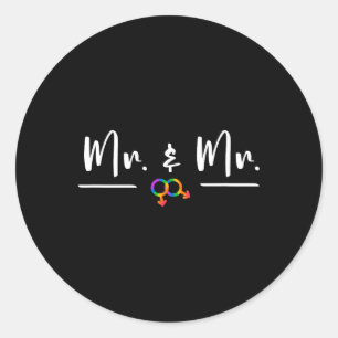 Gay Lgbt Wedding Party für Herrn und Herrn Honeymo Runder Aufkleber