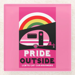 Gay LGBTQ Camping Geschenke Glasuntersetzer