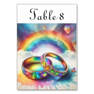 Gay LGBTQ Hochzeitsringe Tischnummern