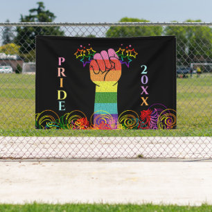 Gay LGBTQ Pride Month Love Wins Rainbow Custom Banner