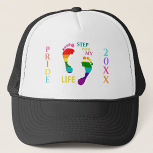 Gay LGBTQ Rainbow Pride Month Step My Life Fee Truckerkappe