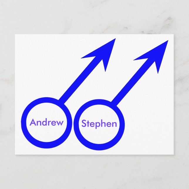 Gay Liebhaber individuell anpassbare Postkarte (Vorderseite)