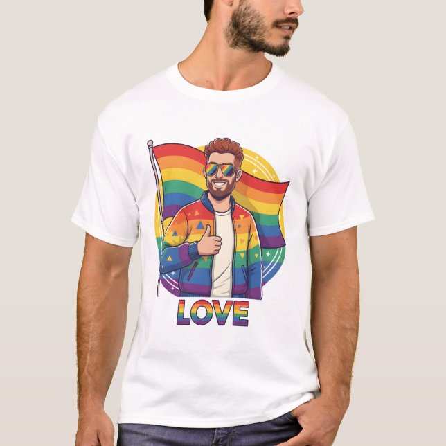 Gay LOVE T-Shirt | Gay Pride Shirt for Men | LGBTQ (Vorderseite)