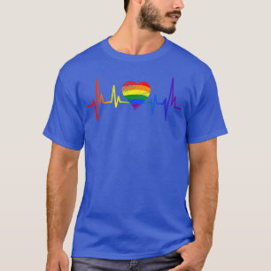Gay Lovely LGBT Pride Heartbeat Lesbische Schwule  T-Shirt