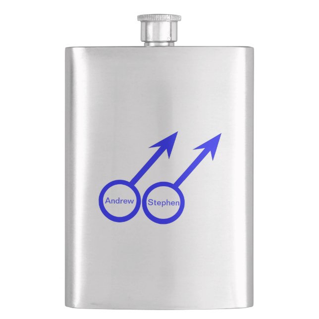 Gay Lovers Anpassbare Flasche Flachmann (Vorderseite)