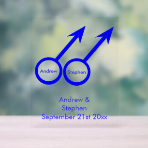 Gay Lovers Custom Wedding Acrylschild