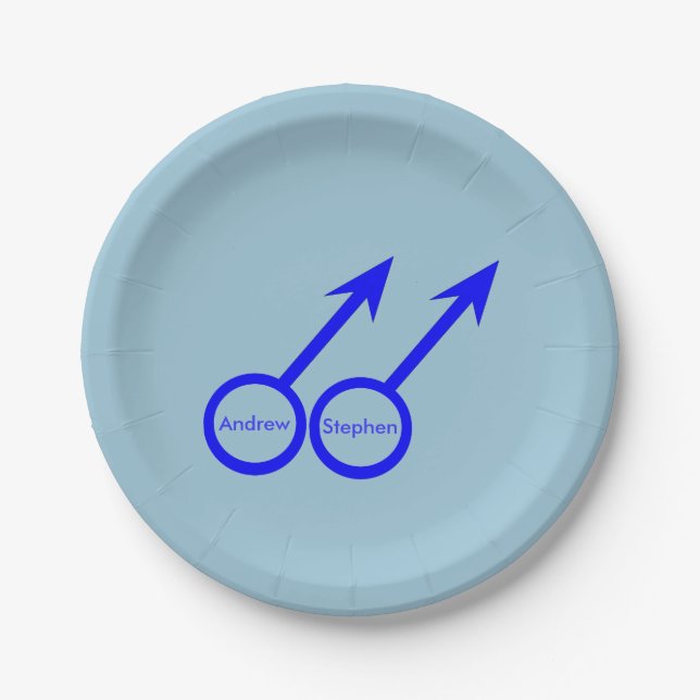 Gay Lovers Individuell gestaltete Paper Party Tell Pappteller (Vorderseite)