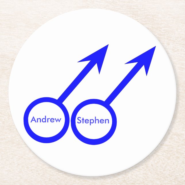 Gay Lovers - Individuell gestaltete Paper-Unterset Runder Pappuntersetzer (Vorderseite)