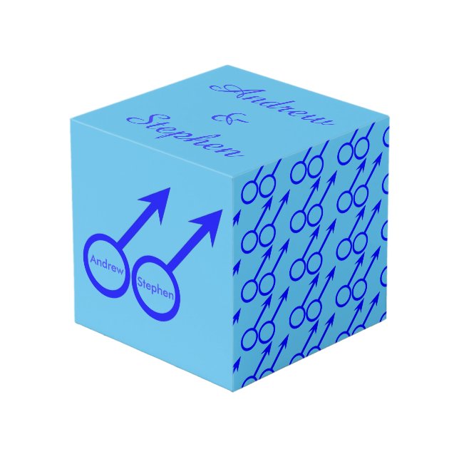 Gay Lovers Personalisiertes Foto Cube Würfel (Vorderseite Schrägansicht)