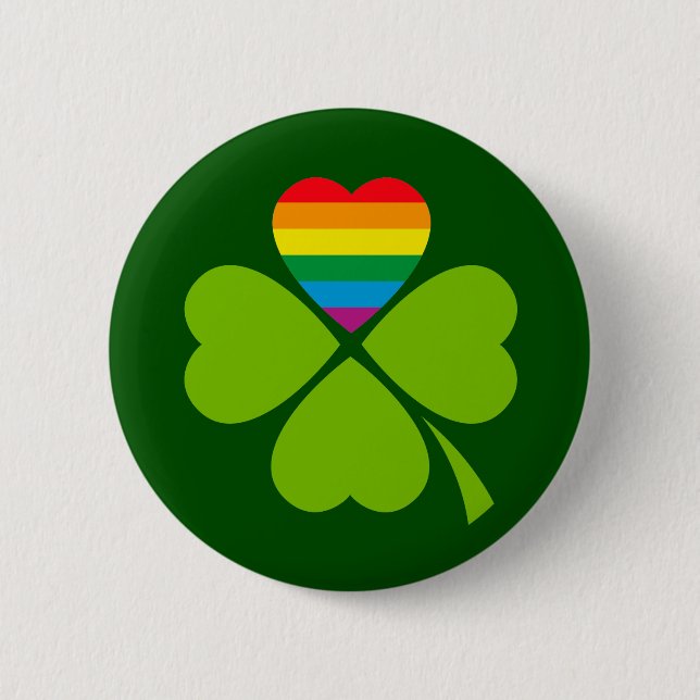 Gay Lucky Clover Button (Vorderseite)