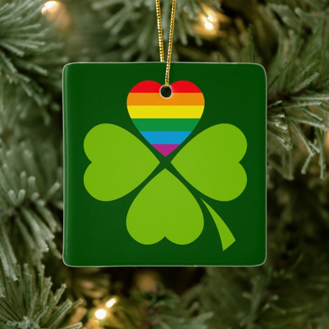 Gay Lucky Clover Keramikornament (Baum)