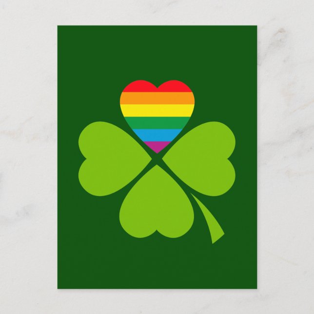 Gay Lucky Clover Postkarte (Vorderseite)