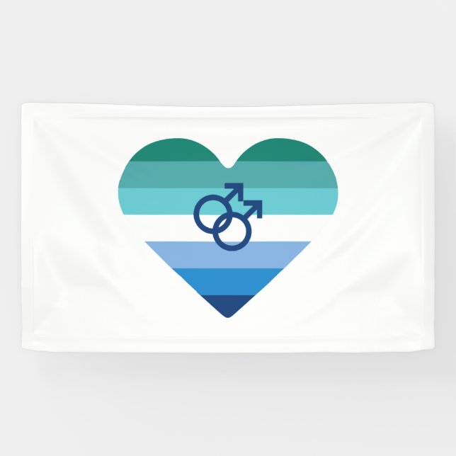Gay Male Azure MLM Herz Banner (Horizontal)