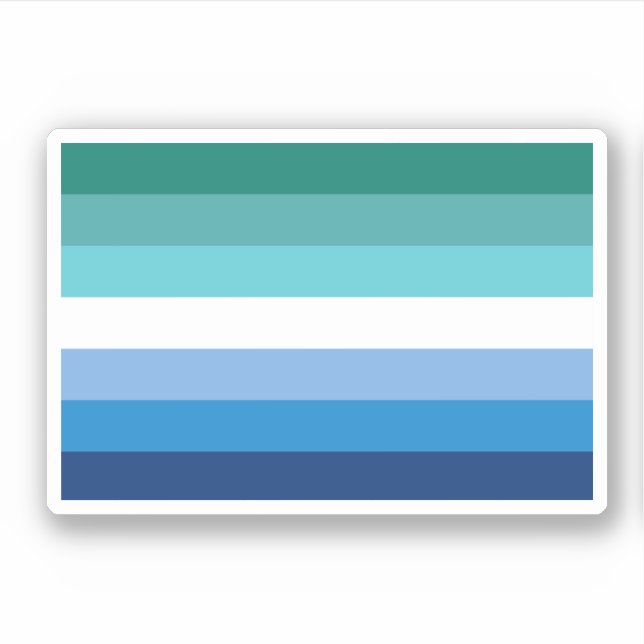 Gay Male Pride Flag (Azurblau) Aufkleber (Vorderseite)