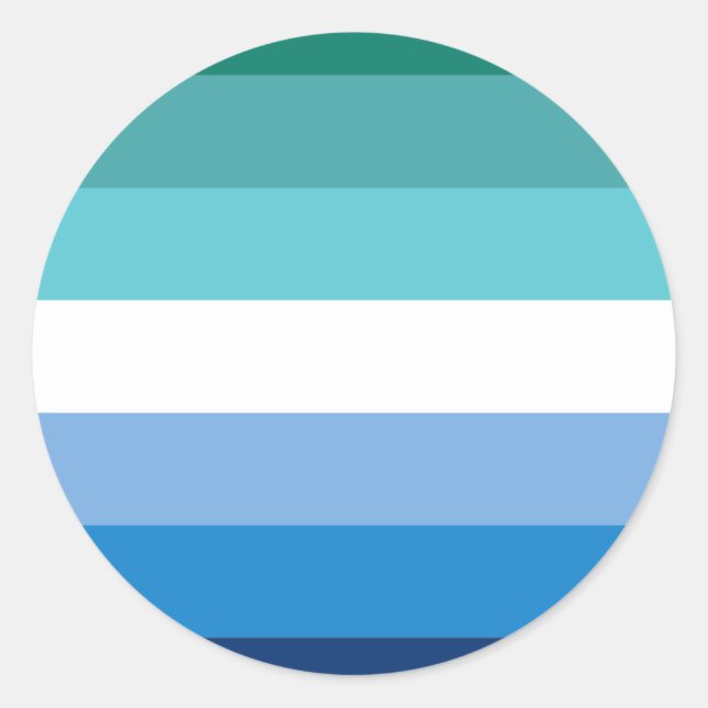 Gay Male Pride Flag (Azurblau) Runder Aufkleber (Vorderseite)