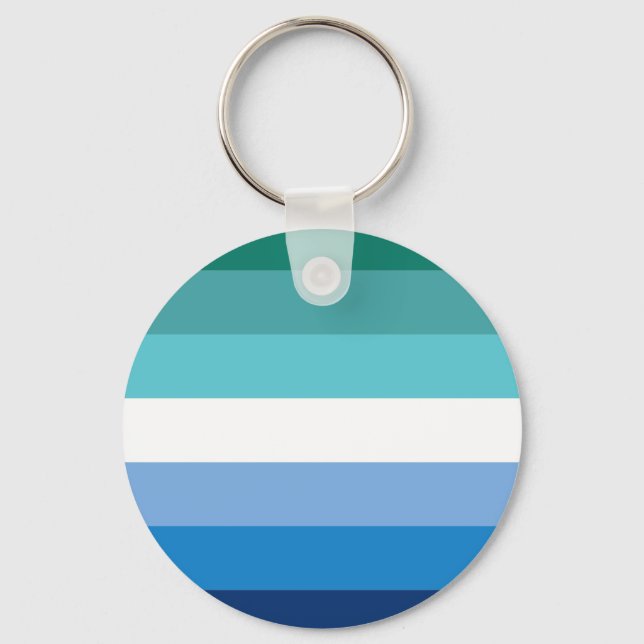 Gay Male Pride Flag (Azurblau) Schlüsselanhänger (Vorderseite)