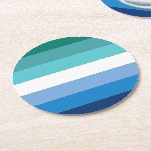 Gay Male Pride Flag Runder Pappuntersetzer (Angewinkelt)