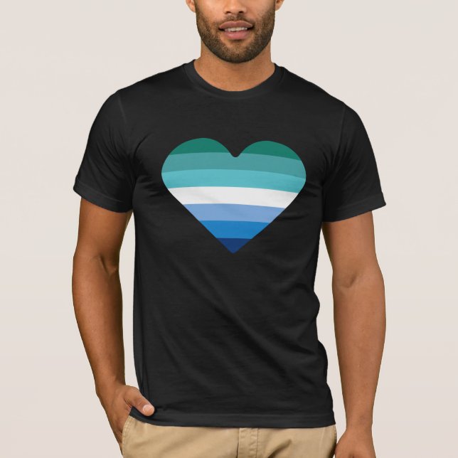 Gay Male Pride Heart T - Shirt (Vorderseite)