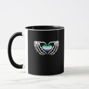Gay Male Pride Skeleton Halloween Mlm Goth Heart C Tasse