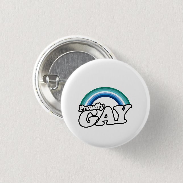 Gay Male und Stolz Button (Vorne & Hinten)